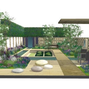 Robert Myers' CAD model for the Brewin Dolphin garden is clean, crisp and handsome. I'll expect to see exactly that when I view the garden this week. Top-notch 'workmanlike' rendering.